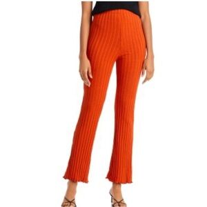 Simon Miller Rib Cyrene Ribbed Knit Pant Size Large in Coral Red/Orange